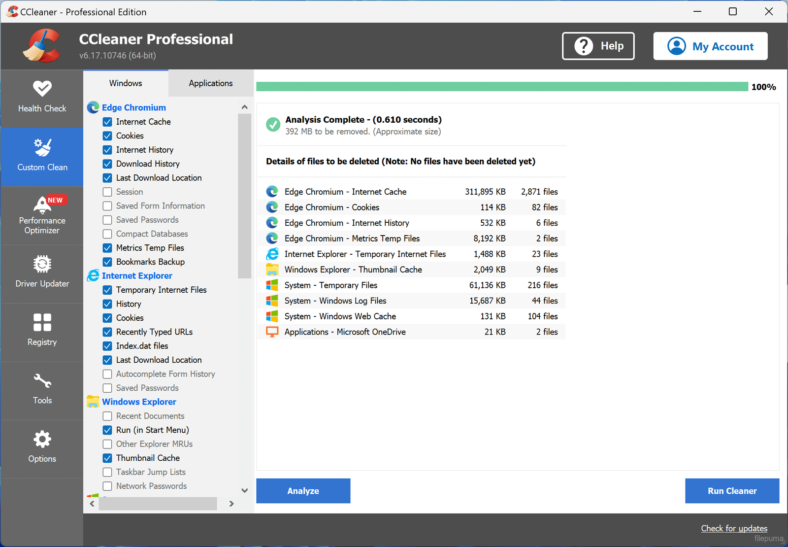CCleaner Professional - screenshot